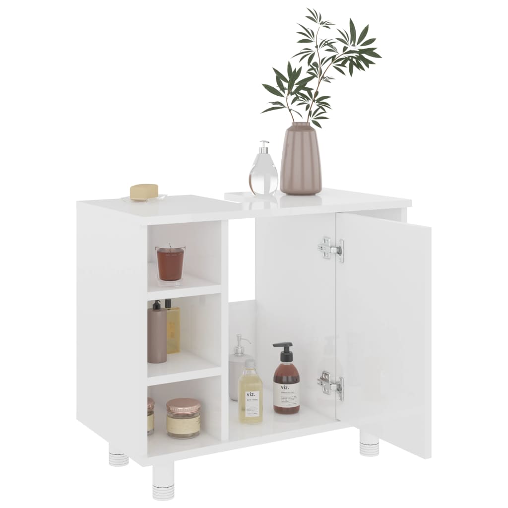 Badkamerkast 60X32X53,5 Cm Spaanplaat Hoogglans wit