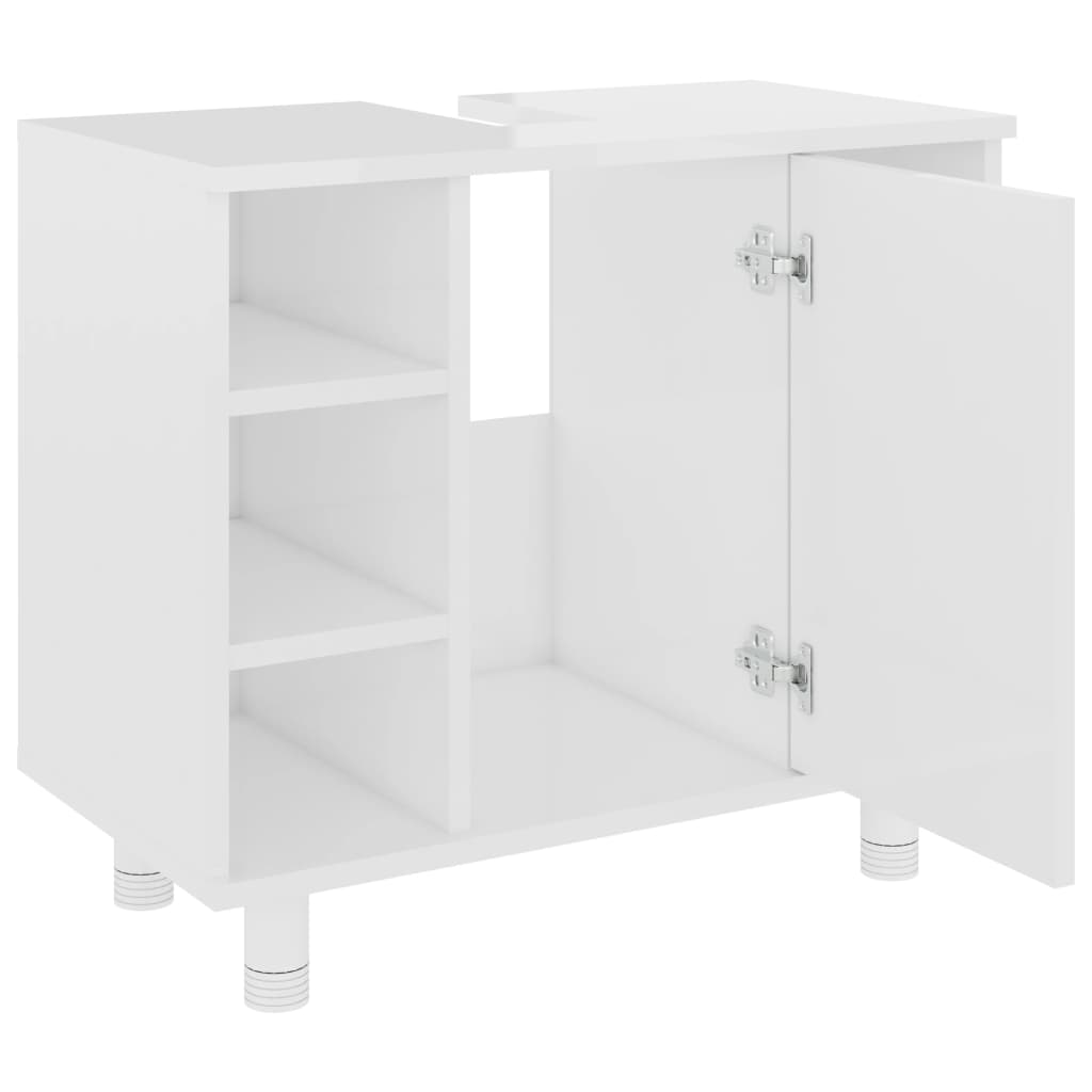 Badkamerkast 60X32X53,5 Cm Spaanplaat Hoogglans wit