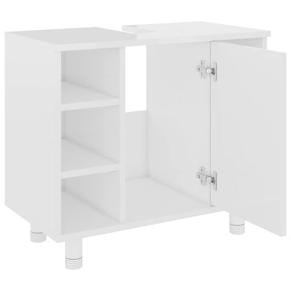 Badkamerkast 60X32X53,5 Cm Spaanplaat Hoogglans wit