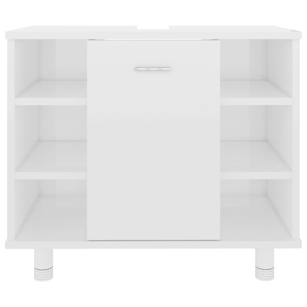 Badkamerkast 60X32X53,5 Cm Spaanplaat Hoogglans wit