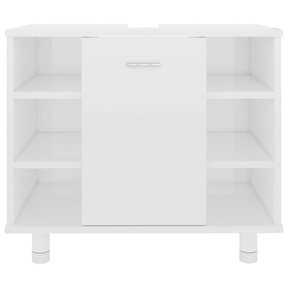 Badkamerkast 60X32X53,5 Cm Spaanplaat Hoogglans wit