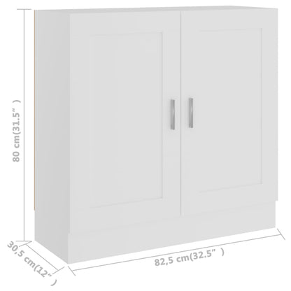 Boekenkast 82,5X30,5X80 Cm Bewerkt Hout 82.5 x 30.5 x 80 cm Wit