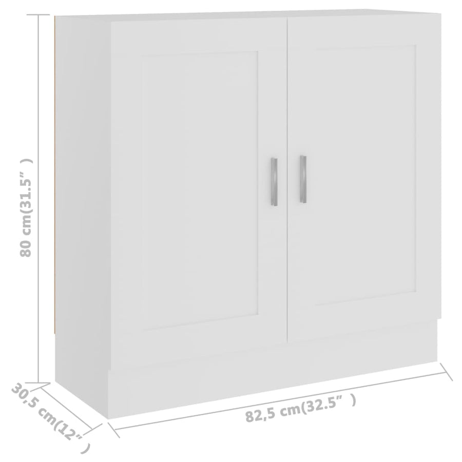 Boekenkast 82,5X30,5X80 Cm Bewerkt Hout 82.5 x 30.5 x 80 cm Wit