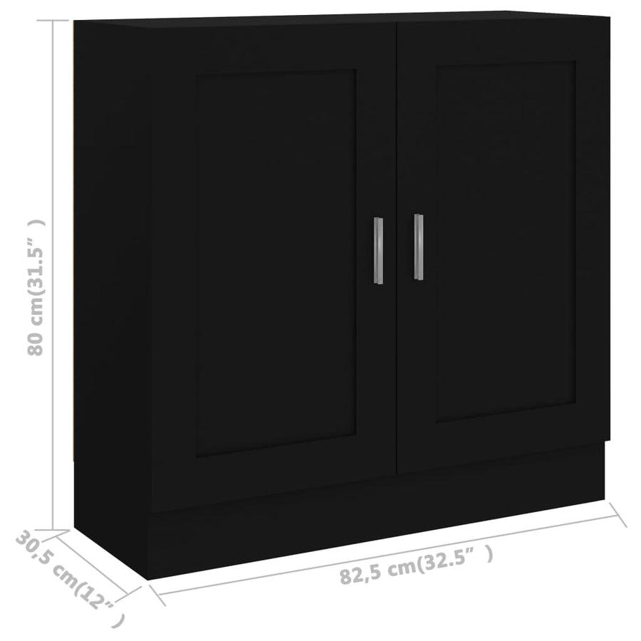 Boekenkast 82,5X30,5X80 Cm Spaanplaat 82.5 x 30.5 x 80 cm Zwart