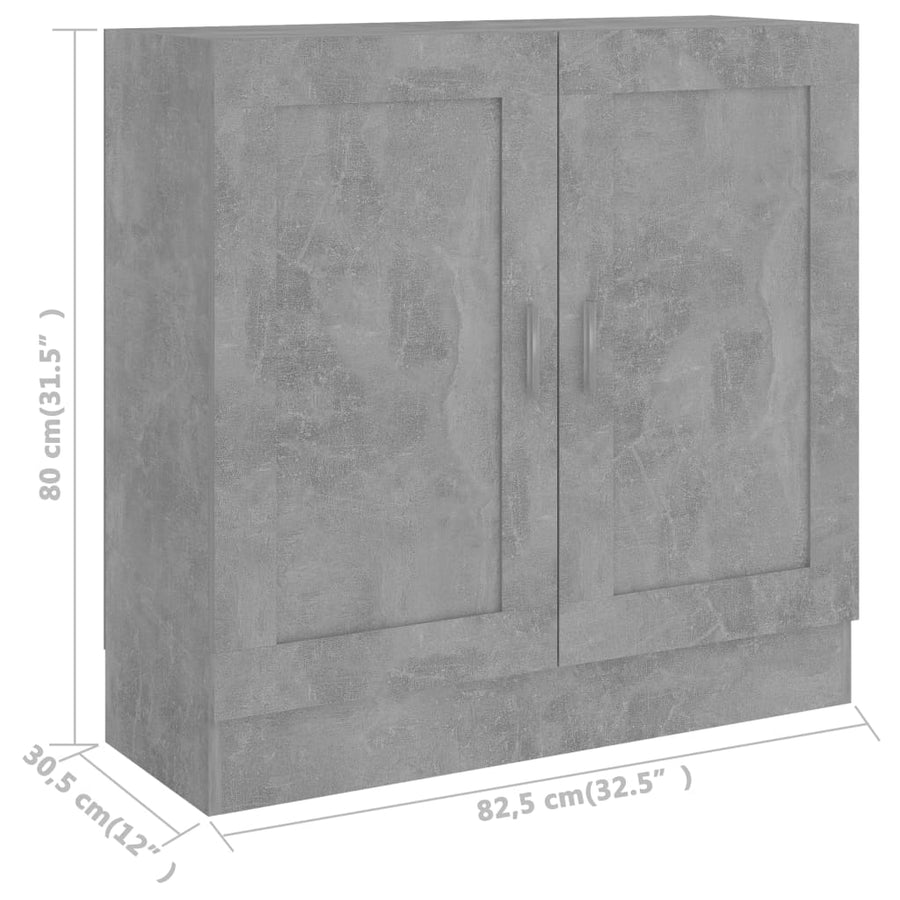 Boekenkast 82,5X30,5X80 Cm Spaanplaat 82.5 x 30.5 x 80 cm Betongrijs