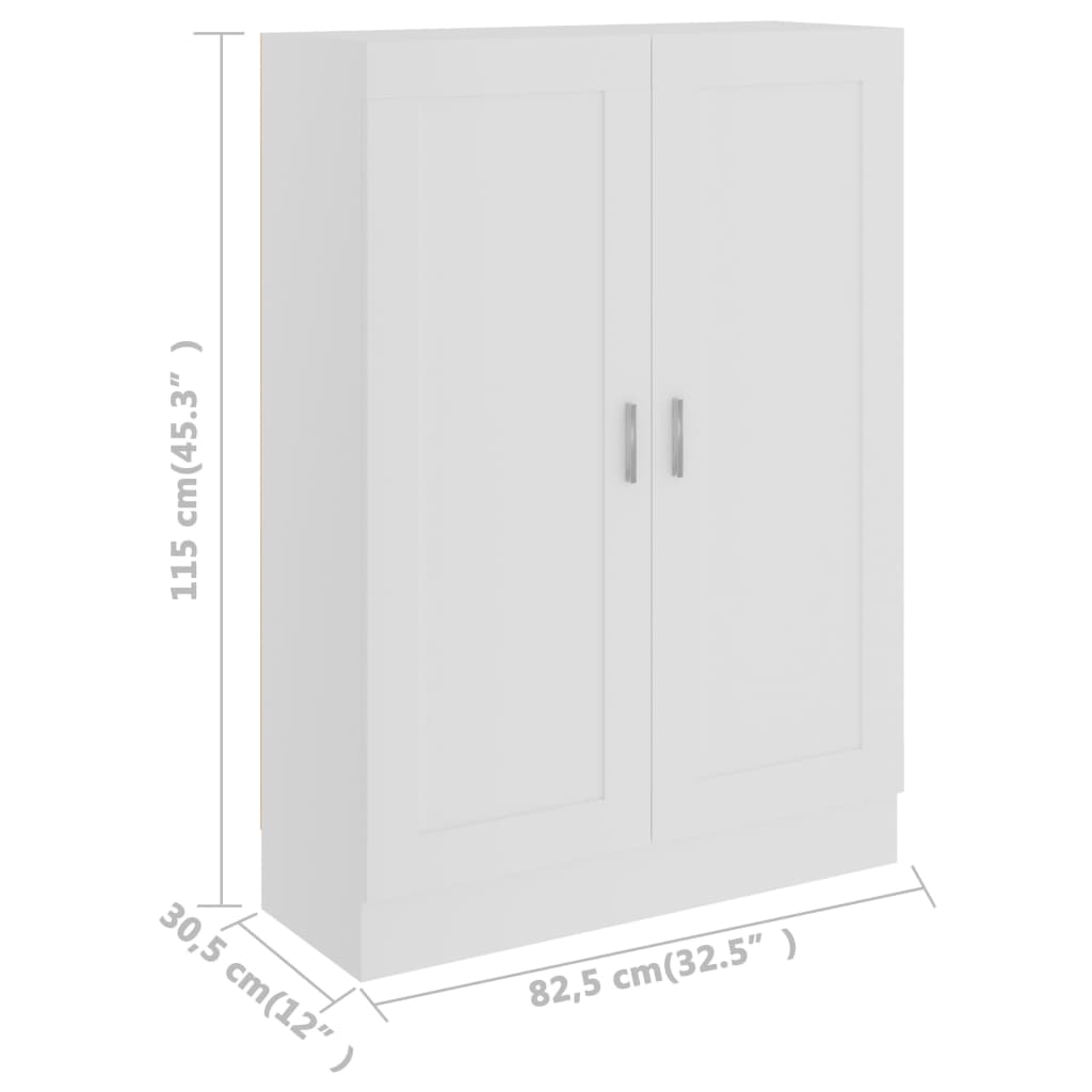 Boekenkast 82,5X30,5X5 Cm Spaanplaat 82.5 x 30.5 x 115 cm Wit