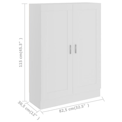 Boekenkast 82,5X30,5X5 Cm Spaanplaat 82.5 x 30.5 x 115 cm Wit