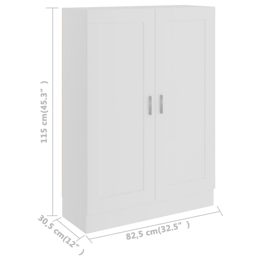Boekenkast 82,5X30,5X5 Cm Spaanplaat 82.5 x 30.5 x 115 cm Wit