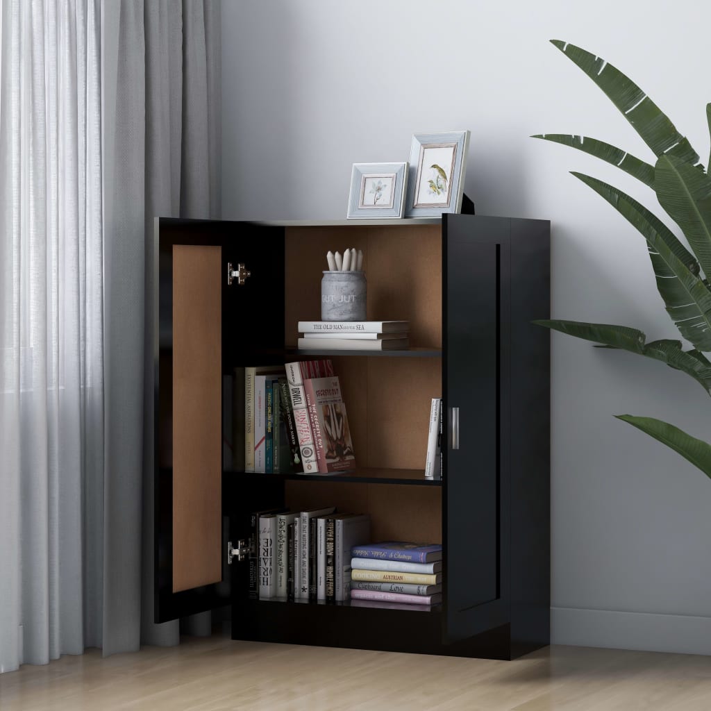Boekenkast 82,5x30,5x115 cm spaanplaat zwart