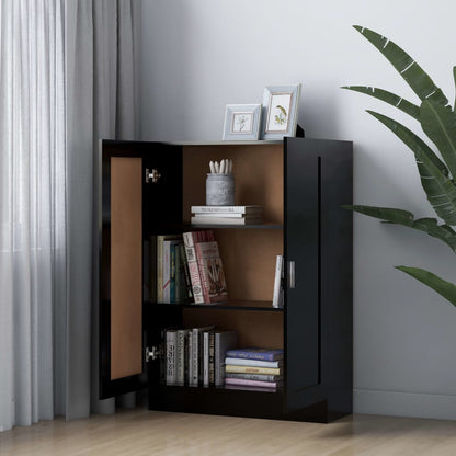Boekenkast 82,5x30,5x115 cm spaanplaat zwart
