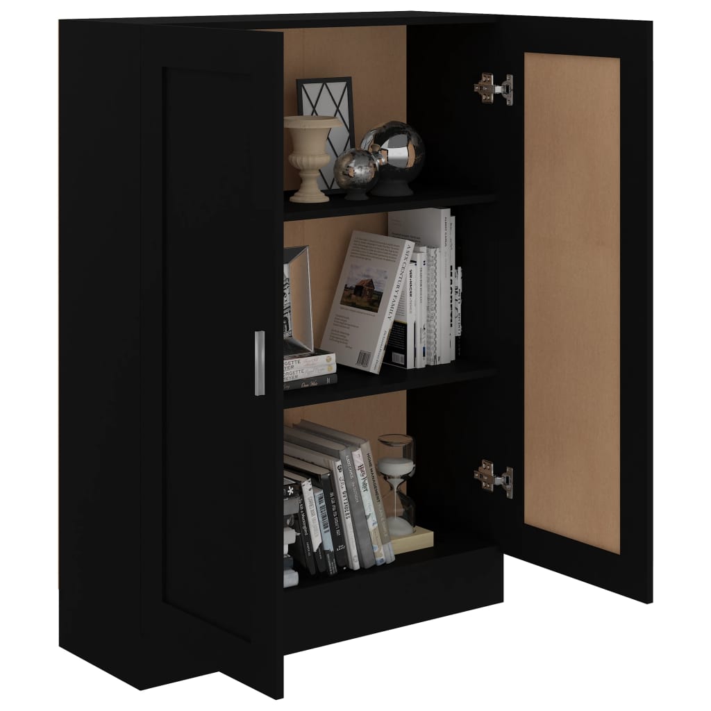 Boekenkast 82,5x30,5x115 cm spaanplaat zwart