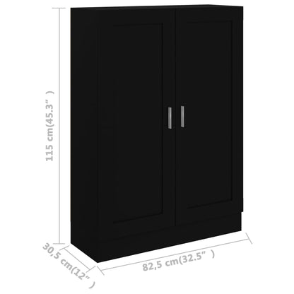 Boekenkast 82,5x30,5x115 cm spaanplaat zwart