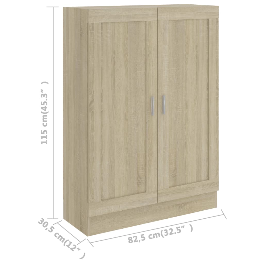Boekenkast 82,5X30,5X5 Cm Spaanplaat Kleurig 82.5 x 30.5 x 115 cm Sonoma eiken