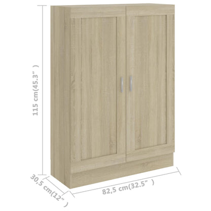 Boekenkast 82,5X30,5X5 Cm Spaanplaat Kleurig 82.5 x 30.5 x 115 cm Sonoma eiken