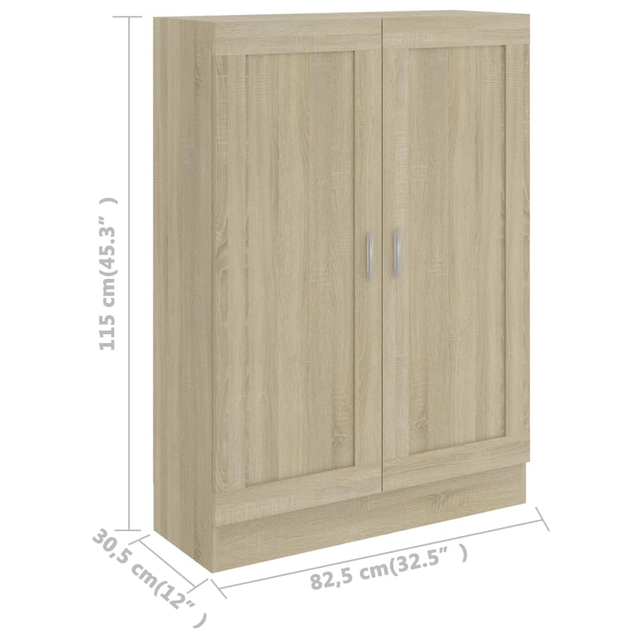 Boekenkast 82,5X30,5X5 Cm Spaanplaat Kleurig 82.5 x 30.5 x 115 cm Sonoma eiken