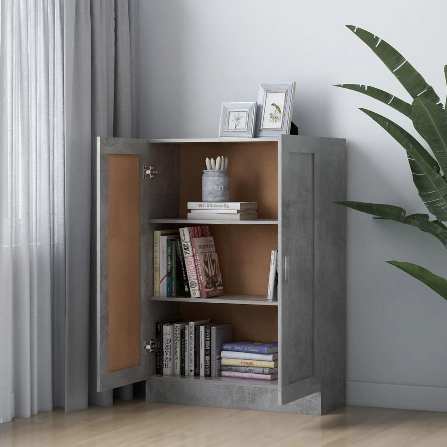 Boekenkast 82,5X30,5X5 Cm Spaanplaat 82.5 x 30.5 x 115 cm Betongrijs