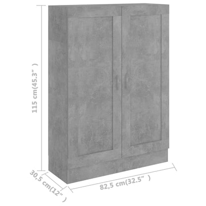 Boekenkast 82,5X30,5X5 Cm Spaanplaat 82.5 x 30.5 x 115 cm Betongrijs