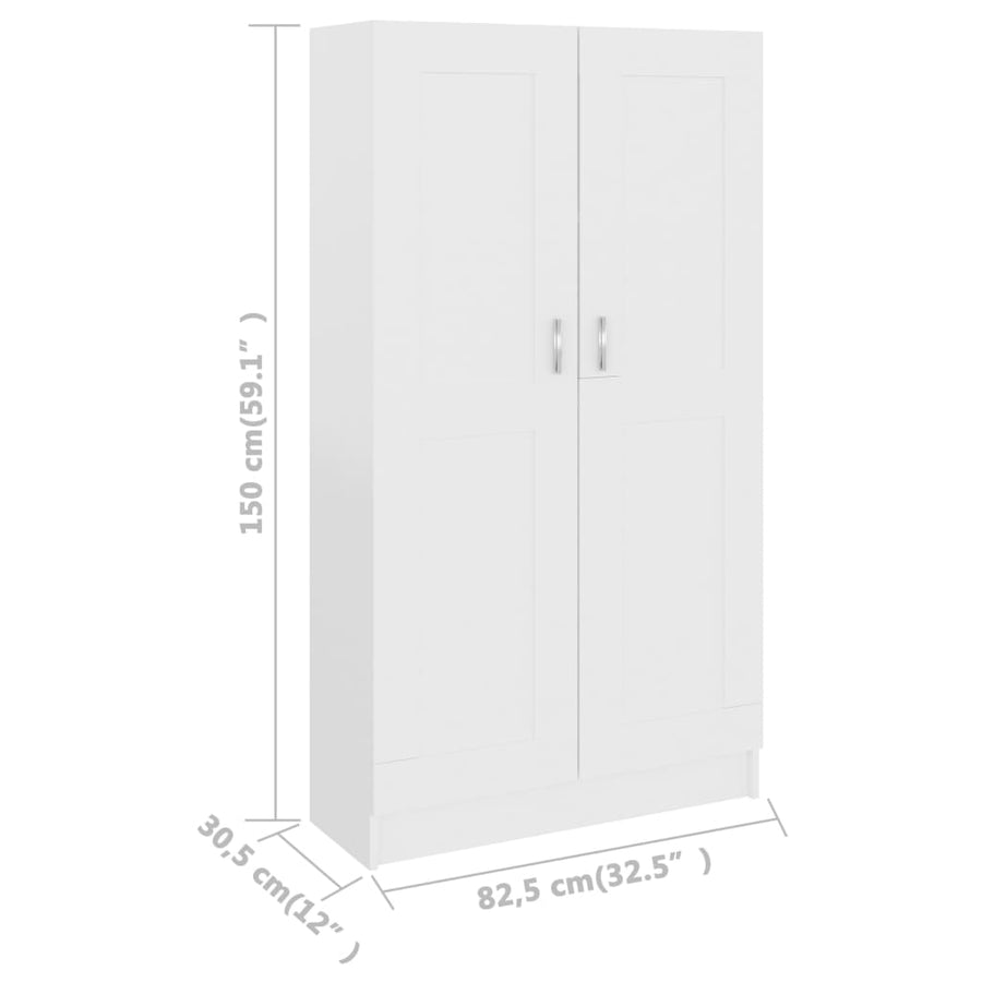 Boekenkast 82,5X30,5X50 Cm Spaanplaat 82.5 x 30.5 x 150 cm Wit