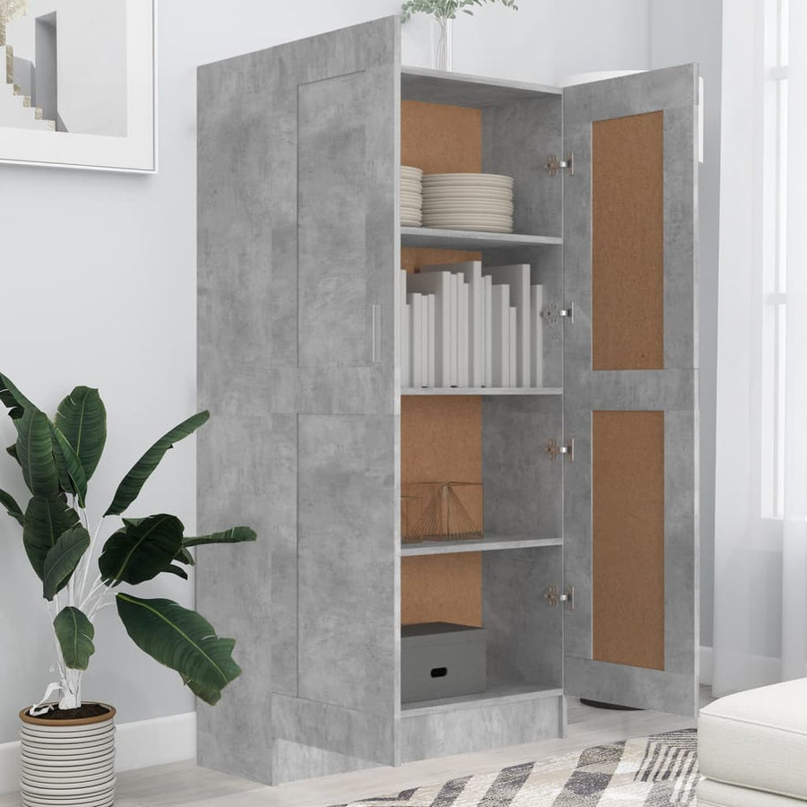 Boekenkast 82,5X30,5X50 Cm Spaanplaat 82.5 x 30.5 x 150 cm Betongrijs