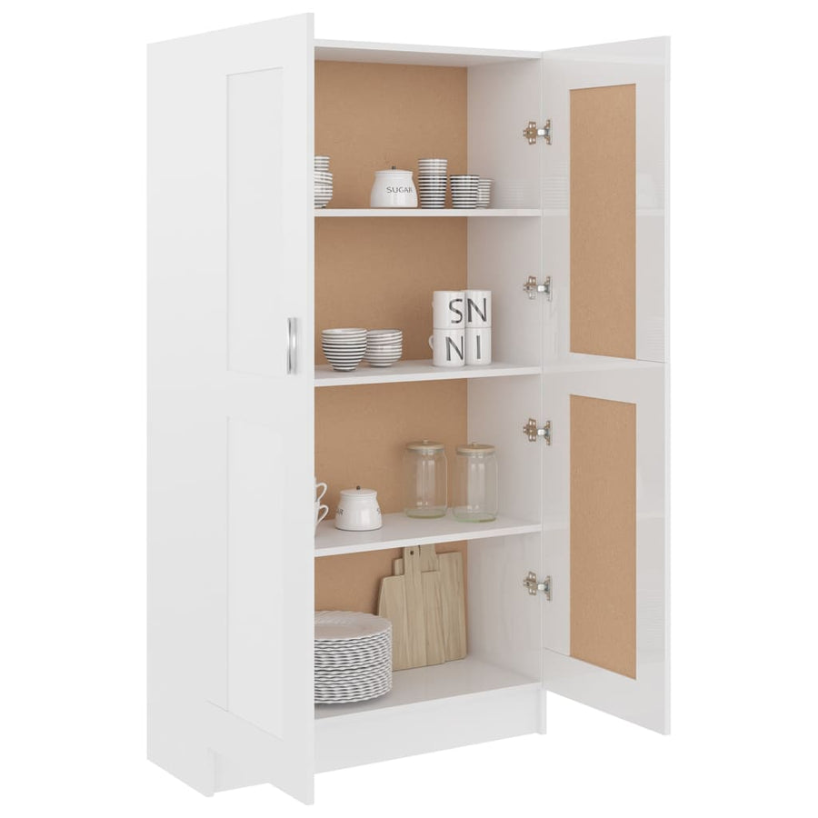 Boekenkast 82,5X30,5X50 Cm Bewerkt Hout 82.5 x 30.5 x 150 cm Hoogglans wit