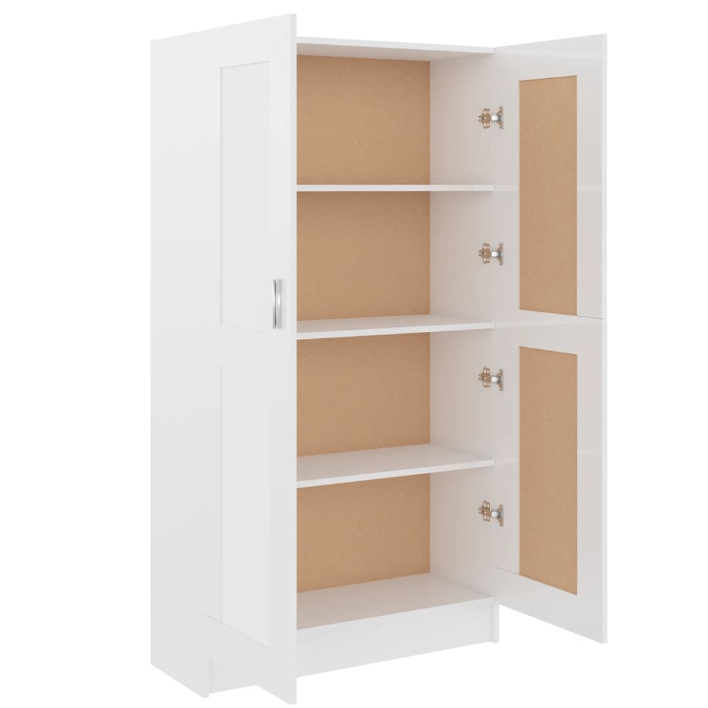 Boekenkast 82,5X30,5X50 Cm Bewerkt Hout 82.5 x 30.5 x 150 cm Hoogglans wit