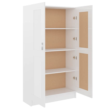 Boekenkast 82,5X30,5X50 Cm Bewerkt Hout 82.5 x 30.5 x 150 cm Hoogglans wit