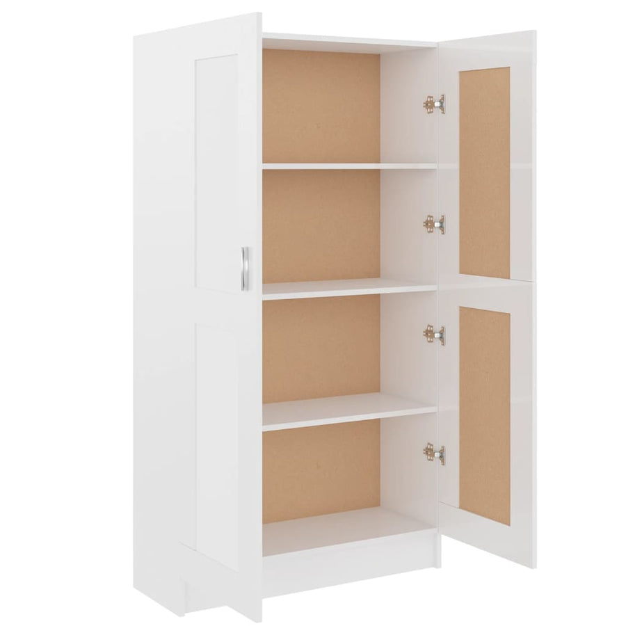Boekenkast 82,5X30,5X50 Cm Bewerkt Hout 82.5 x 30.5 x 150 cm Hoogglans wit