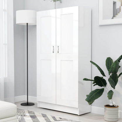Boekenkast 82,5X30,5X50 Cm Bewerkt Hout 82.5 x 30.5 x 150 cm Hoogglans wit