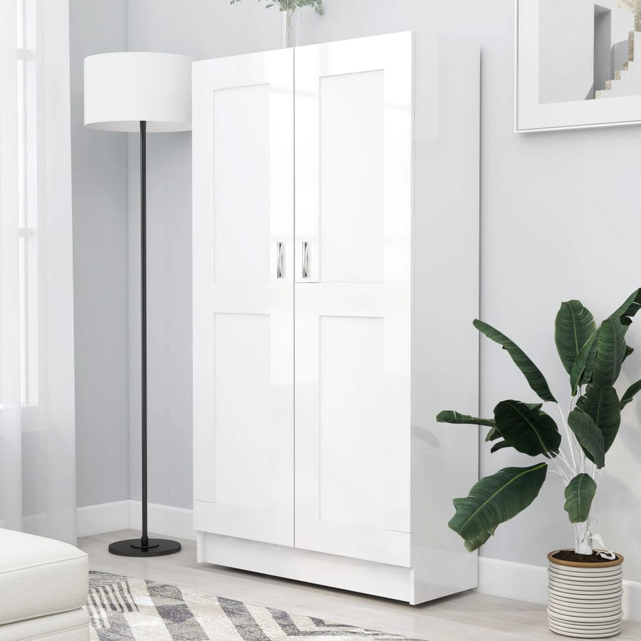 Boekenkast 82,5X30,5X50 Cm Bewerkt Hout 82.5 x 30.5 x 150 cm Hoogglans wit