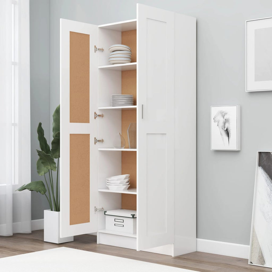 Boekenkast 82,5X30,5X85,5 Cm Spaanplaat 82.5 x 30.5 x 185.5 cm Wit