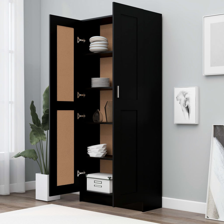 Boekenkast 82,5X30,5X85,5 Cm Spaanplaat 82.5 x 30.5 x 185.5 cm Zwart