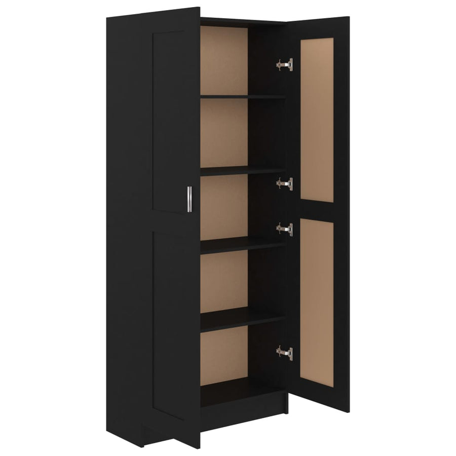 Boekenkast 82,5X30,5X85,5 Cm Spaanplaat 82.5 x 30.5 x 185.5 cm Zwart
