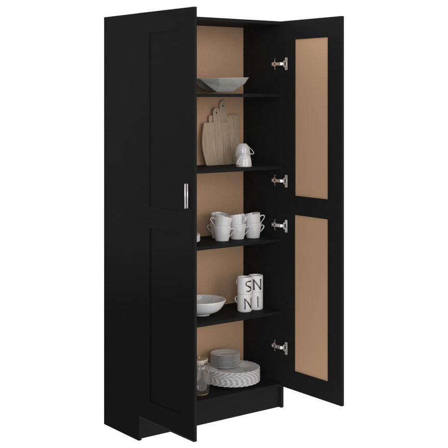 Boekenkast 82,5X30,5X85,5 Cm Spaanplaat 82.5 x 30.5 x 185.5 cm Zwart