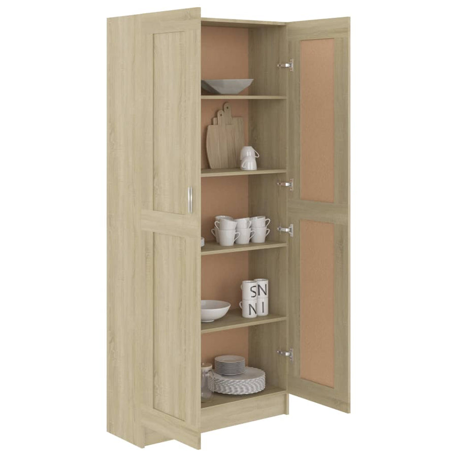 Boekenkast 82,5X30,5X85,5 Cm Spaanplaat Kleur 82.5 x 30.5 x 185.5 cm Sonoma eiken