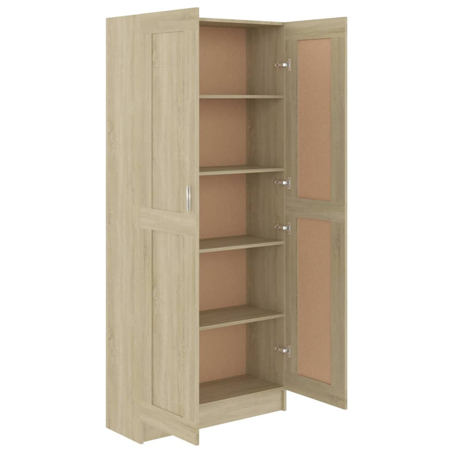 Boekenkast 82,5X30,5X85,5 Cm Spaanplaat Kleur 82.5 x 30.5 x 185.5 cm Sonoma eiken
