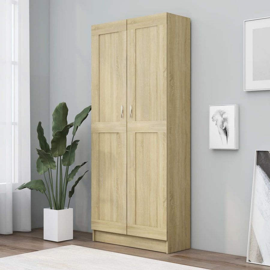 Boekenkast 82,5X30,5X85,5 Cm Spaanplaat Kleur 82.5 x 30.5 x 185.5 cm Sonoma eiken