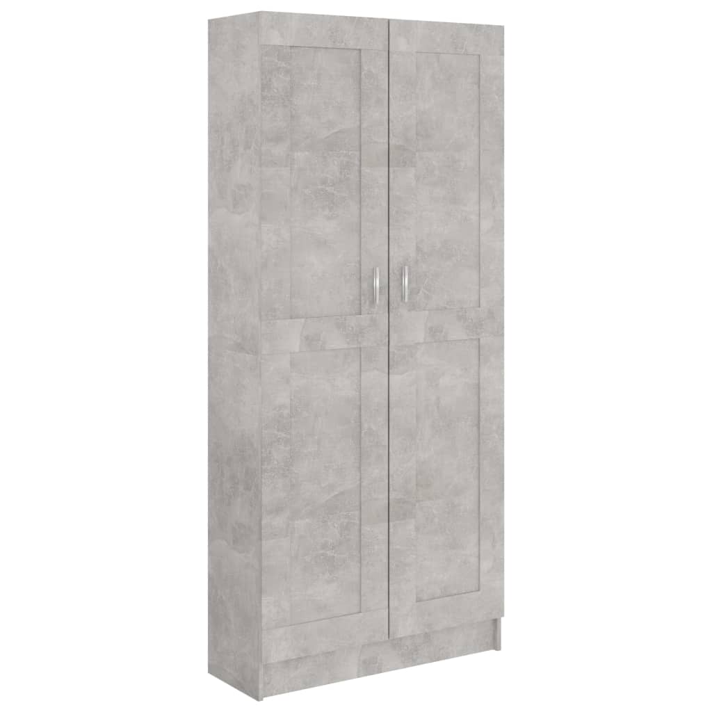 Boekenkast 82,5X30,5X85,5 Cm Spaanplaat 82.5 x 30.5 x 185.5 cm Betongrijs