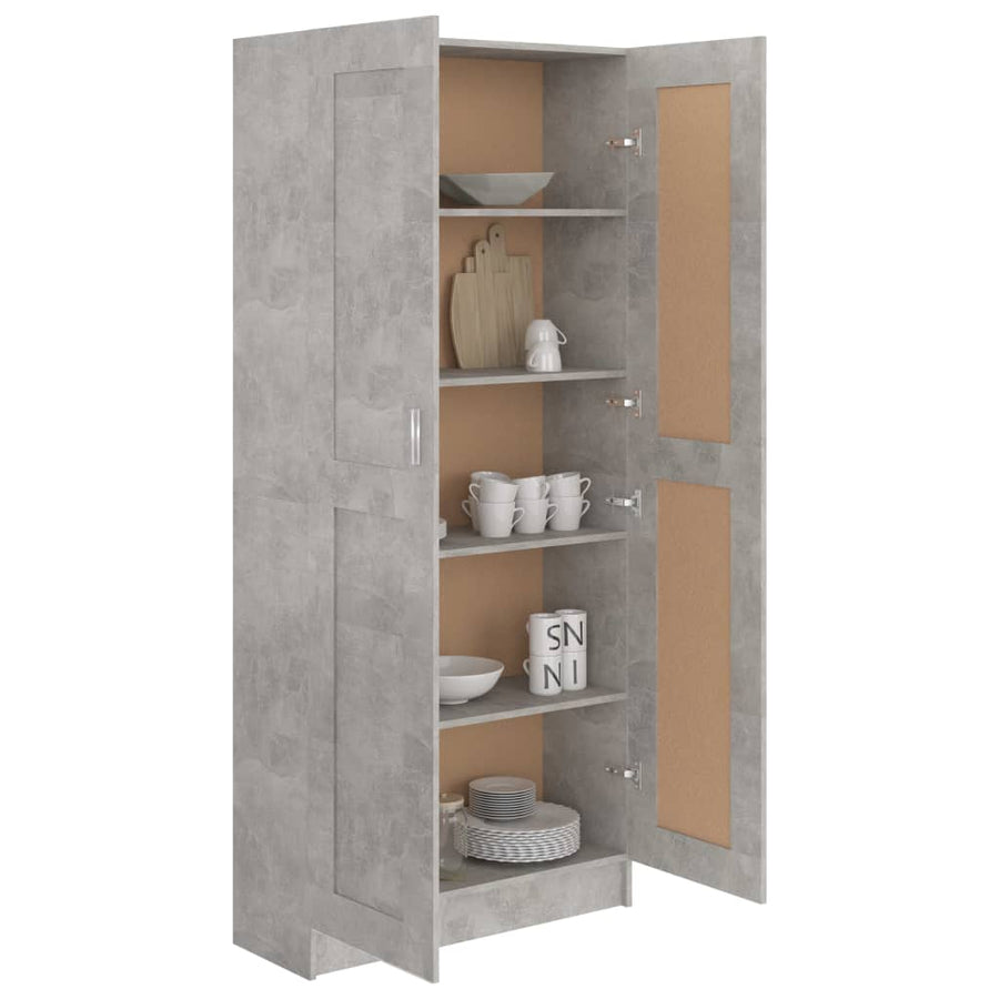 Boekenkast 82,5X30,5X85,5 Cm Spaanplaat 82.5 x 30.5 x 185.5 cm Betongrijs
