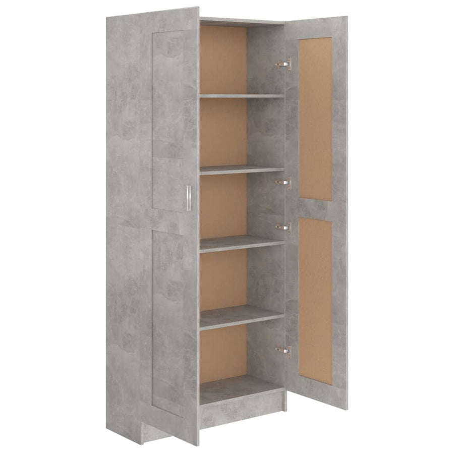 Boekenkast 82,5X30,5X85,5 Cm Spaanplaat 82.5 x 30.5 x 185.5 cm Betongrijs