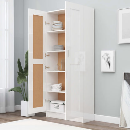 Boekenkast 82,5X30,5X85,5 Cm Spaanplaat 82.5 x 30.5 x 185.5 cm Hoogglans wit