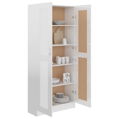 Boekenkast 82,5X30,5X85,5 Cm Spaanplaat 82.5 x 30.5 x 185.5 cm Hoogglans wit