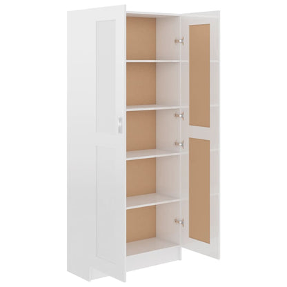 Boekenkast 82,5X30,5X85,5 Cm Spaanplaat 82.5 x 30.5 x 185.5 cm Hoogglans wit