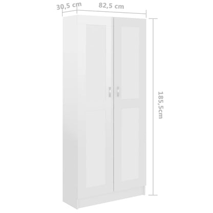 Boekenkast 82,5X30,5X85,5 Cm Spaanplaat 82.5 x 30.5 x 185.5 cm Hoogglans wit