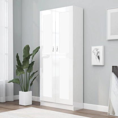 Boekenkast 82,5X30,5X85,5 Cm Spaanplaat 82.5 x 30.5 x 185.5 cm Hoogglans wit