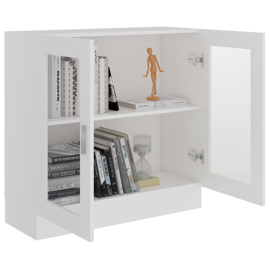 Vitrinekast 82,5X30,5X80 Cm Bewerkt Hout 82.5 x 30.5 x 80 cm Wit