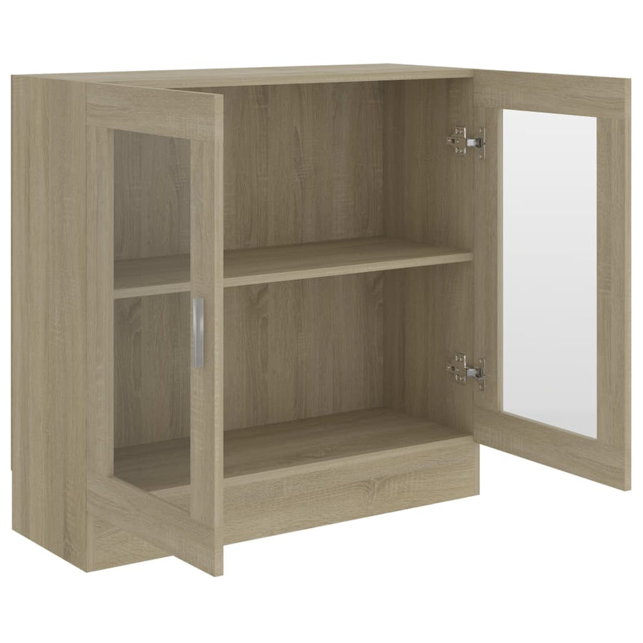 Vitrinekast 82,5x30,5x80 cm spaanplaat sonoma eikenkleurig 82.5 x 30.5 x 80 cm Sonoma eiken