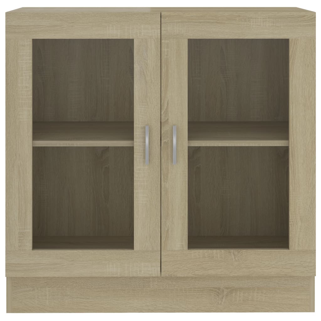 Vitrinekast 82,5x30,5x80 cm spaanplaat sonoma eikenkleurig 82.5 x 30.5 x 80 cm Sonoma eiken