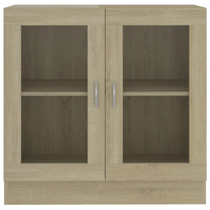 Vitrinekast 82,5x30,5x80 cm spaanplaat sonoma eikenkleurig 82.5 x 30.5 x 80 cm Sonoma eiken