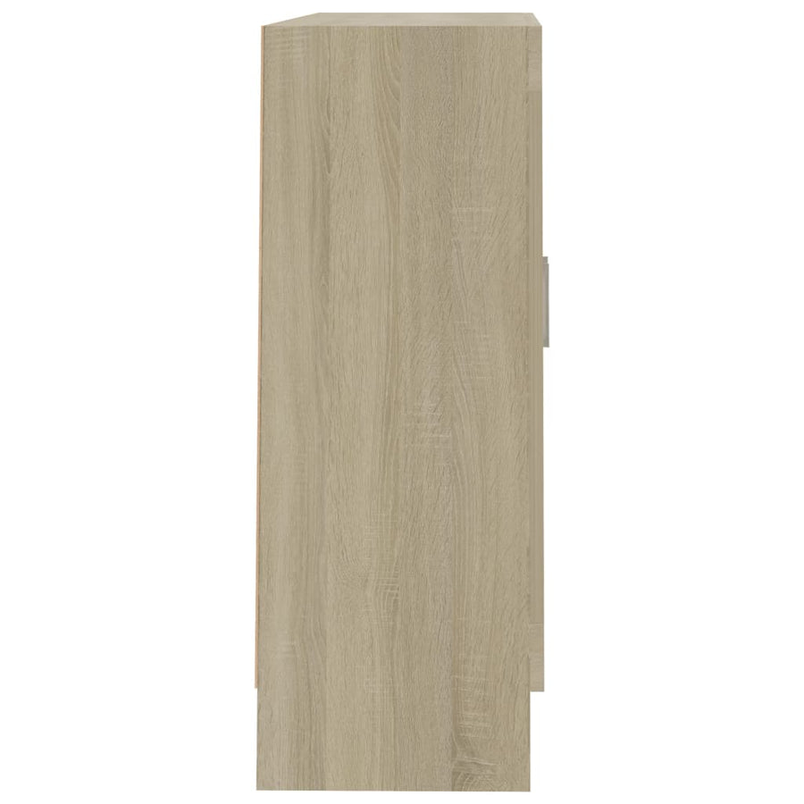 Vitrinekast 82,5x30,5x80 cm spaanplaat sonoma eikenkleurig 82.5 x 30.5 x 80 cm Sonoma eiken