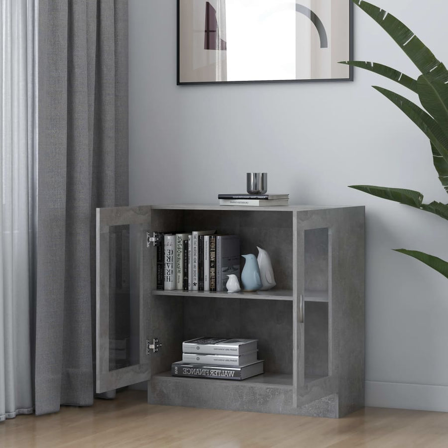 Vitrinekast 82,5x30,5x80 cm spaanplaat betongrijs 82.5 x 30.5 x 80 cm Betongrijs